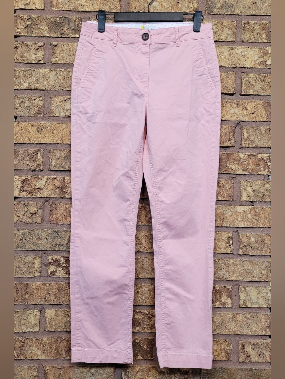 Boden Straight Leg Chino Pants Size 2 Petite Blush Pink Cotton Stretch